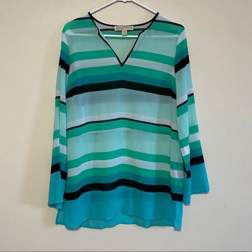 MICHAEL Michael Kor’s Blue Striped long sleeve M